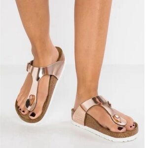 Birkenstock Gizeh Rose Gold White Sole